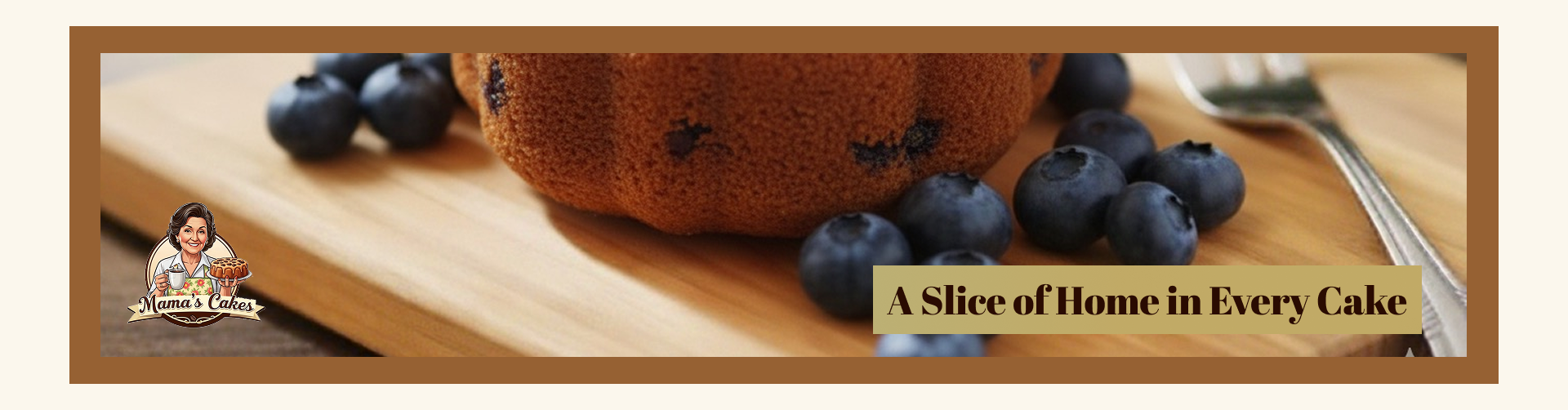 Bottom banner design for Mama’s Cakes homepage